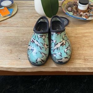 Sloggers, really cute cow print rain shoes. Buy one get one free,see description